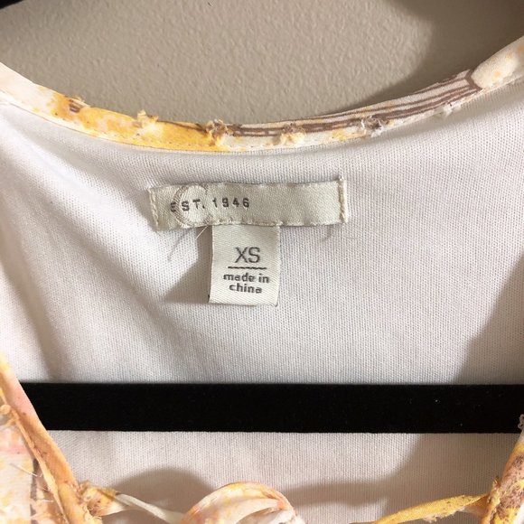 C Est 1946 Swiss Dots Sleeveless Tier V-neck Yellow Short Dress XS - Picture 3 of 10